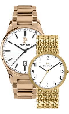 Đồng hồ Philippe Auguste PA5005L + Diamond D DD6001E